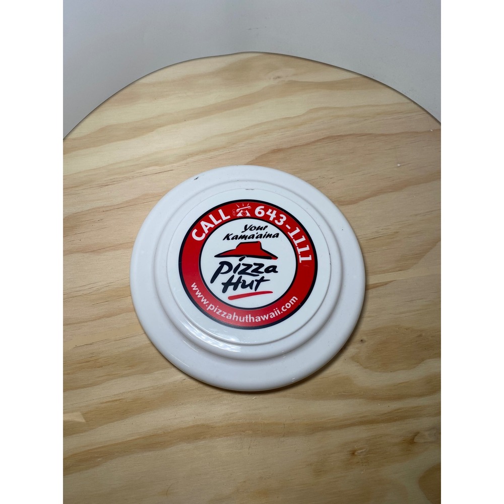 Vintage Pizza Hut Hawaii Kama'aina Promotional Frisbee Flying White Red Logo
